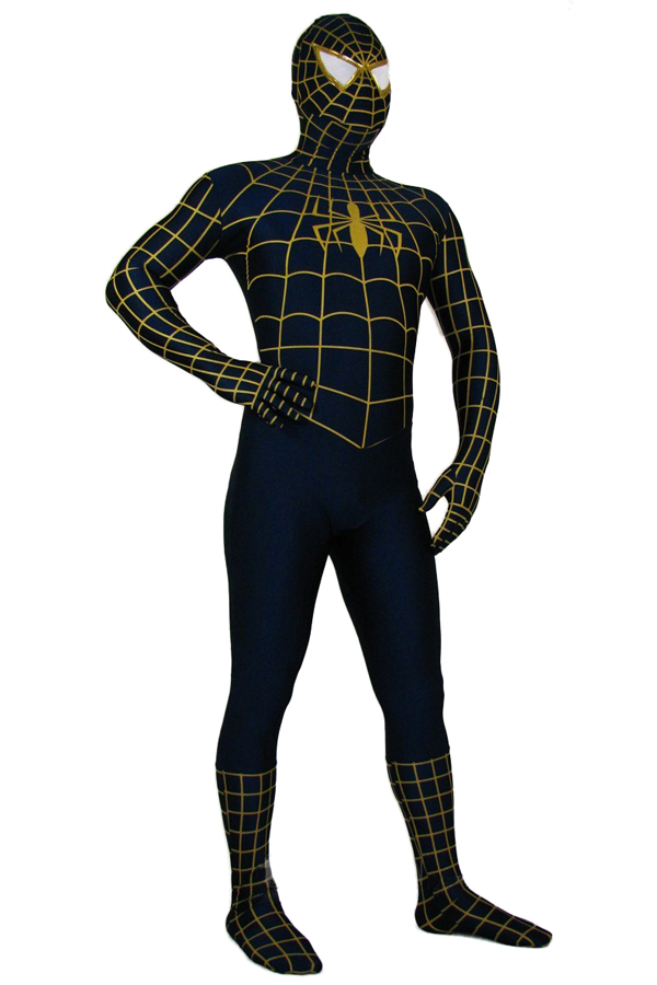 Halloween Costumes Black Spiderman Zentai Suit - Click Image to Close